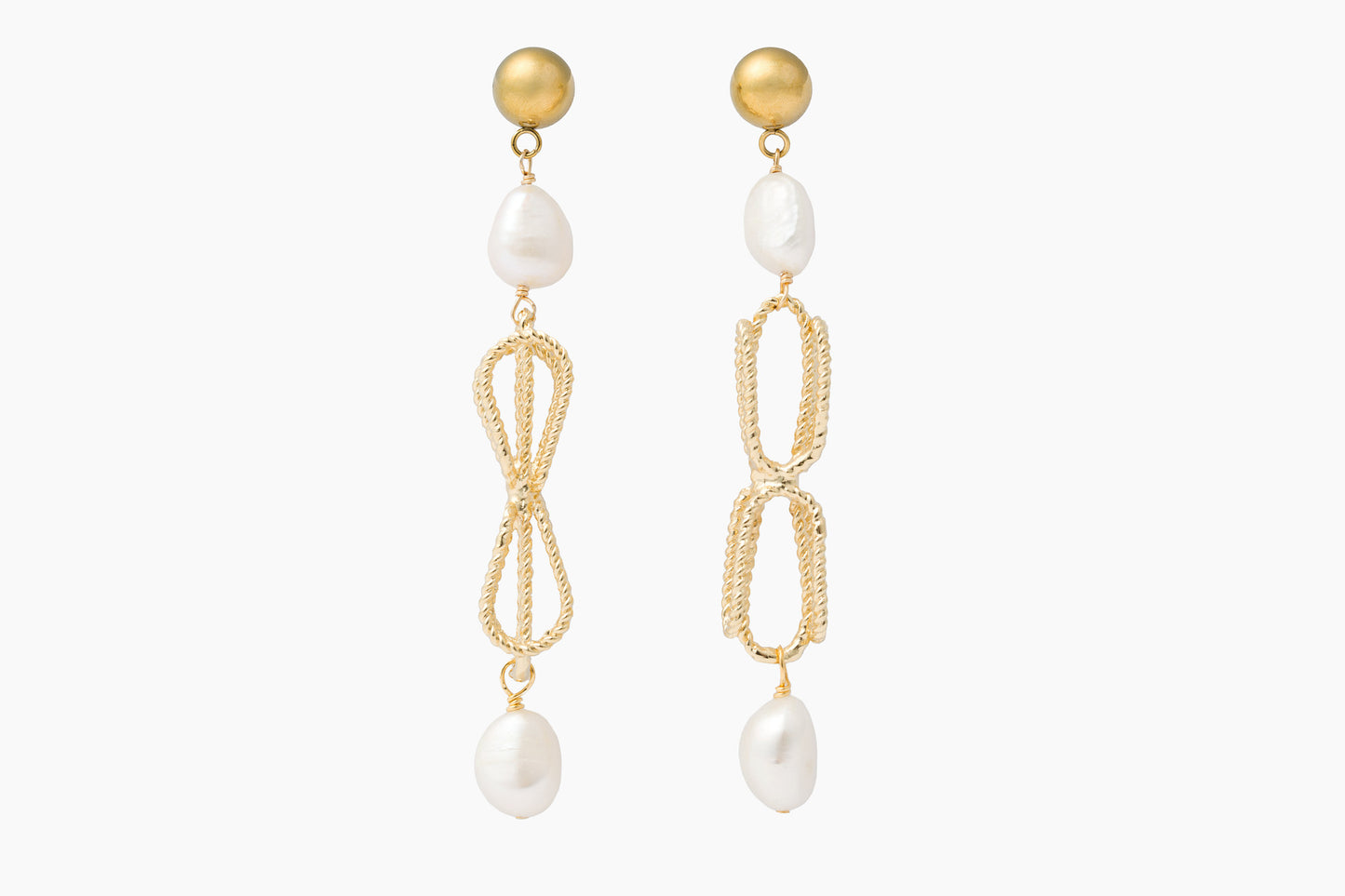 Bow Drop Earrings with Pearls