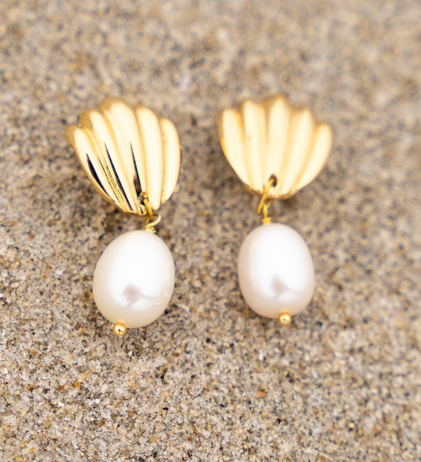 Small Vintage Shell Earring with FWP
