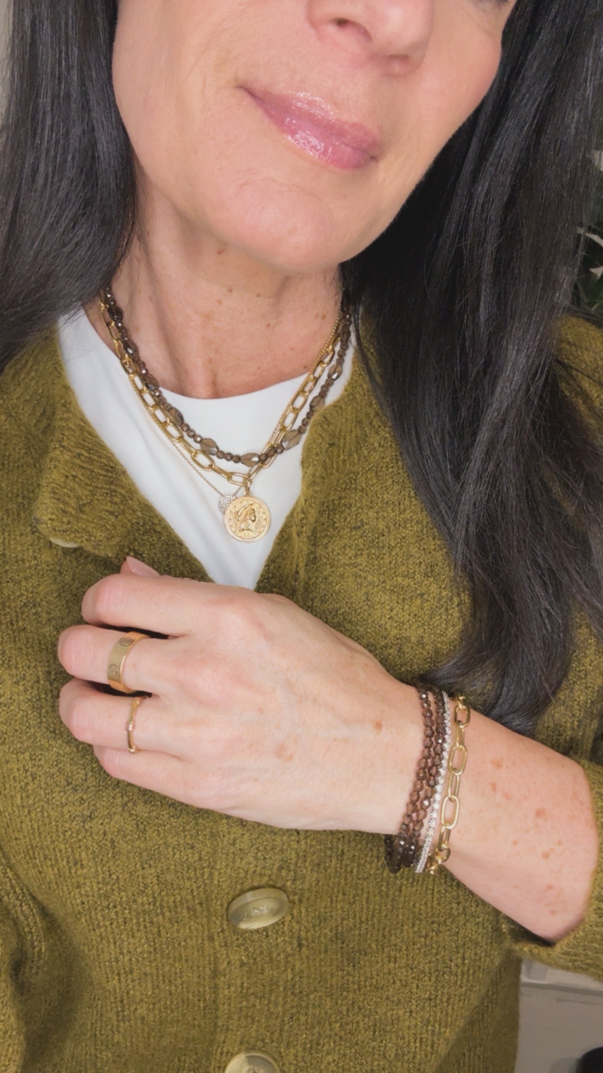Smoky Quartz Double Strand Bracelet