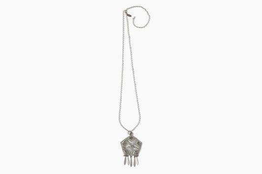 Silver Pentagon Statement Necklace