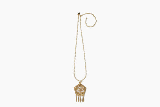 Gold Pentagon Statement Necklace