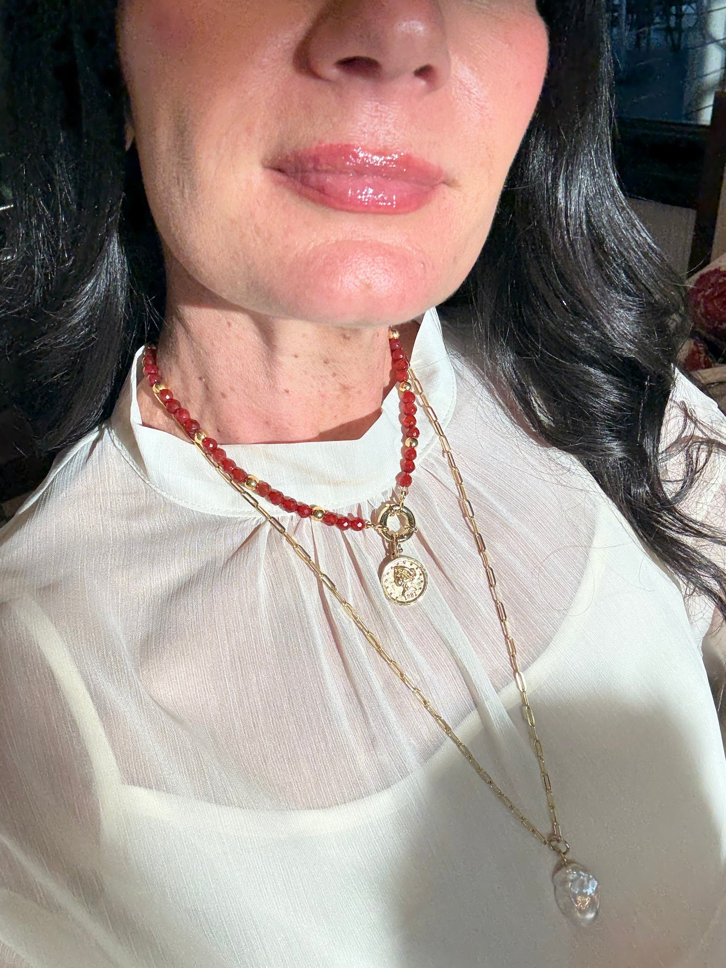 Carnelian Bead Necklace