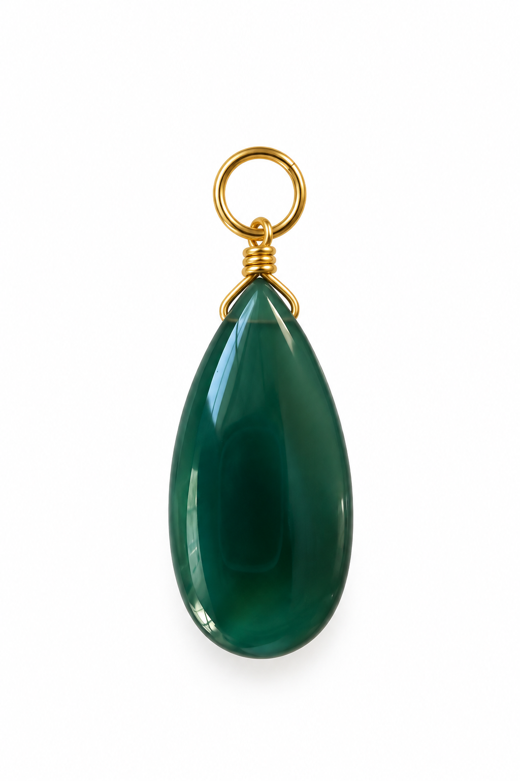 Elongated Green Onyx Charm