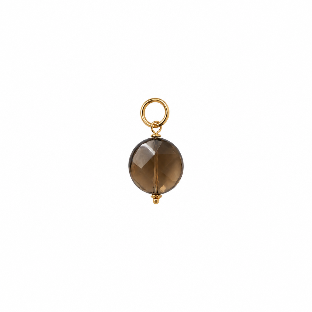 Small Round Smoky Quartz Charm