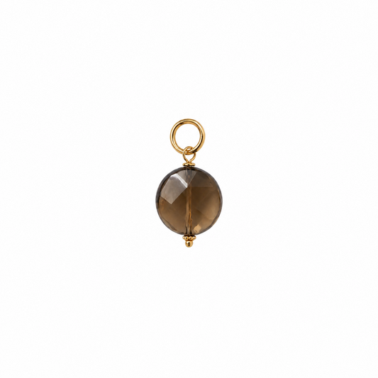 Small Round Smoky Quartz Charm