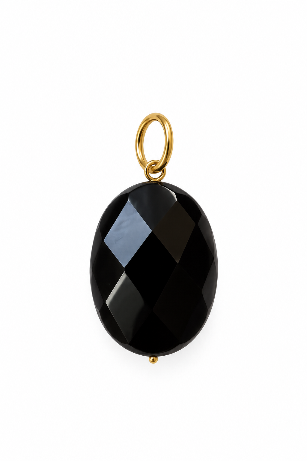 Black Onyx Oval Charm