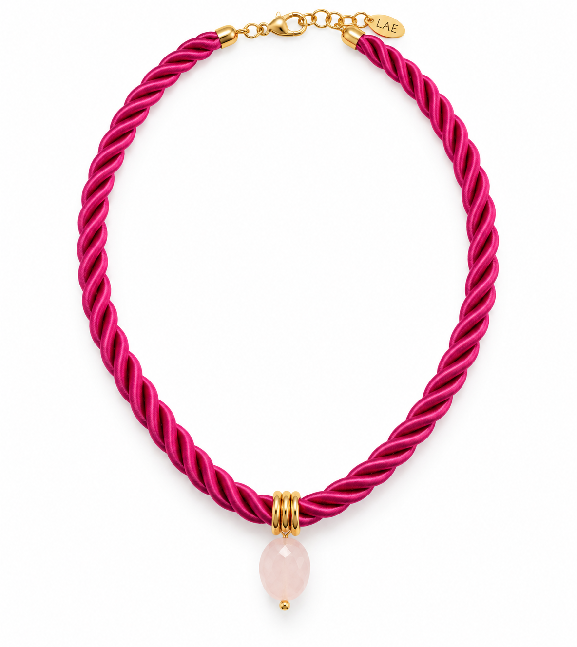 Pink Cord with Rose Quartz Charm