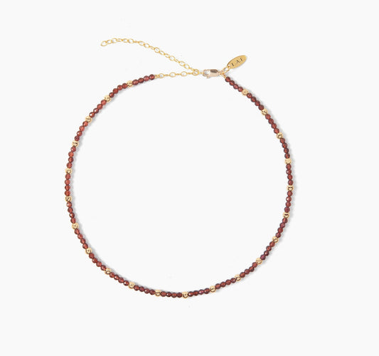 Garnet Necklace with Gold